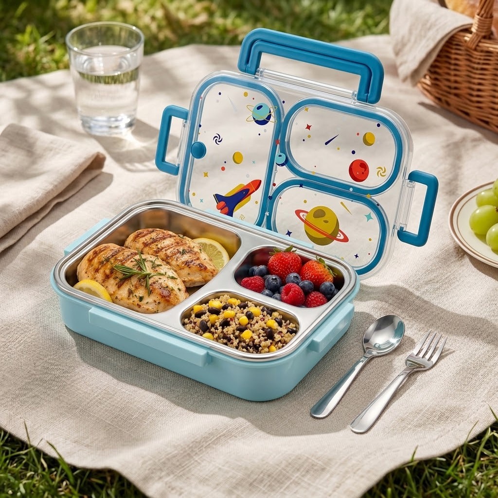Food Storage Oven Safe - Lonchera Bento de 900 ml, Linda,