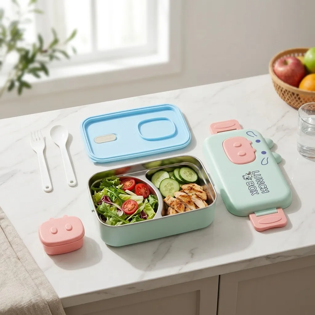 Lonchera Bento de Acero Inoxid - Food Storage With Dividers reseña y precio