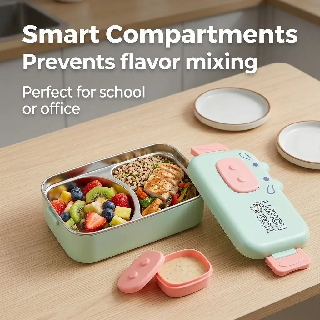 Lonchera Bento de Acero Inoxid - Food Storage With Dividers reseña y precio